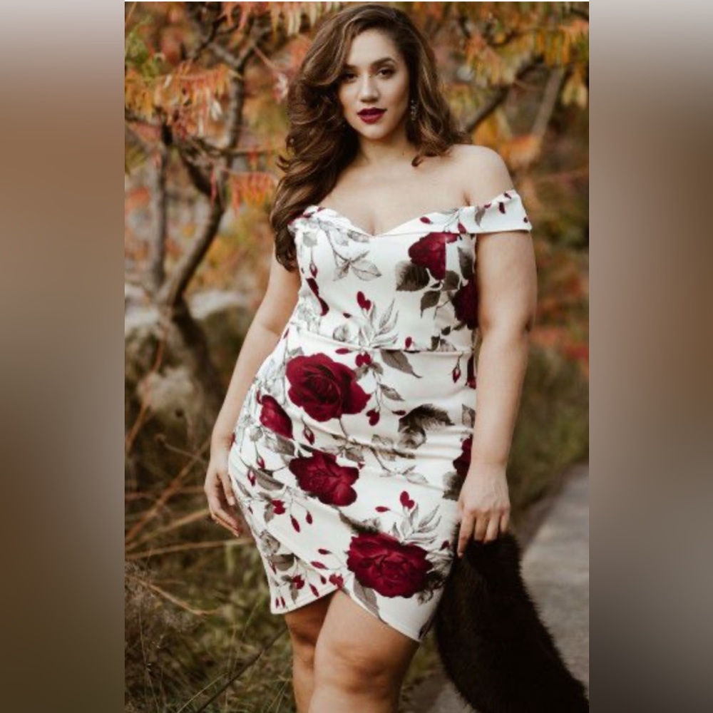 Off shoulder rose dress